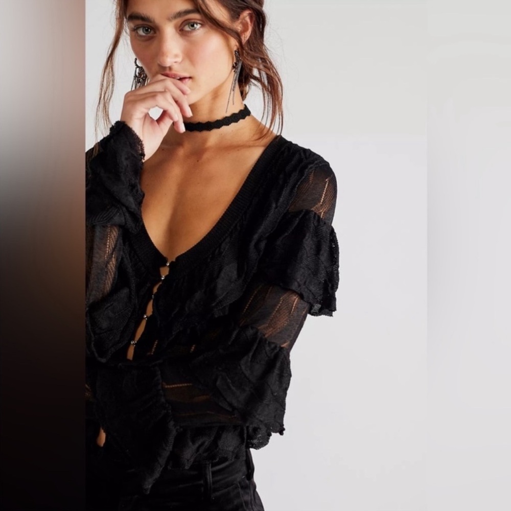 Free People Ruffle Cardigan - Picture 4 of 9
